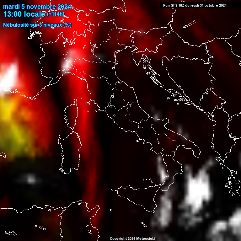 Modele GFS - Carte prvisions 