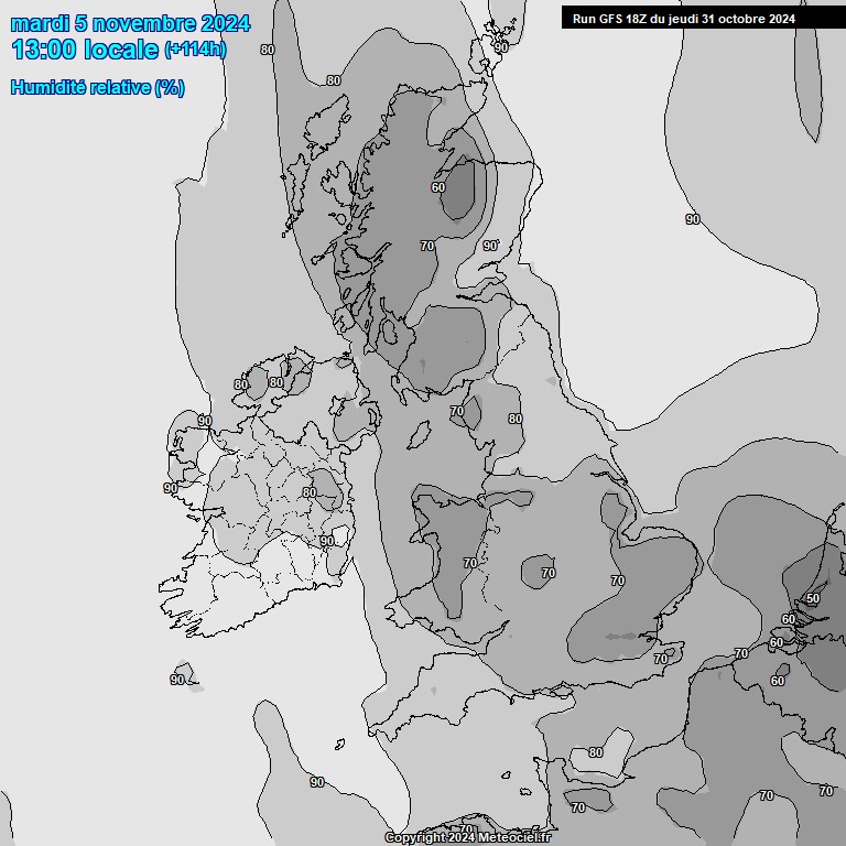 Modele GFS - Carte prvisions 