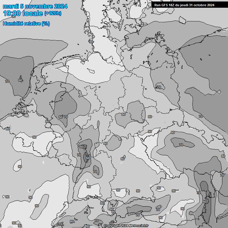 Modele GFS - Carte prvisions 