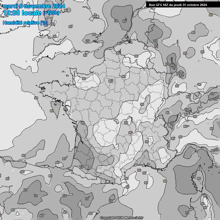 Modele GFS - Carte prvisions 