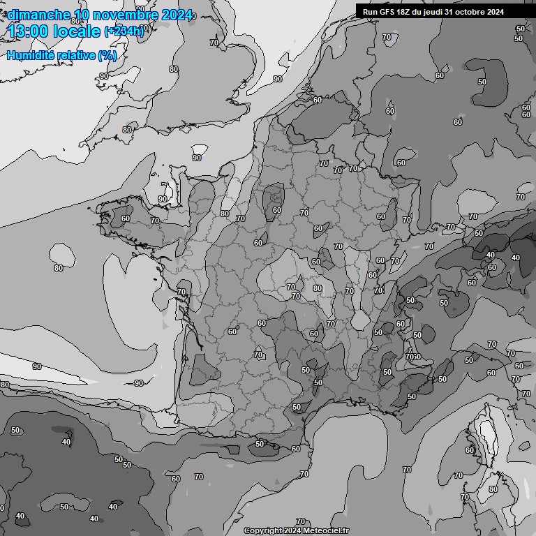 Modele GFS - Carte prvisions 