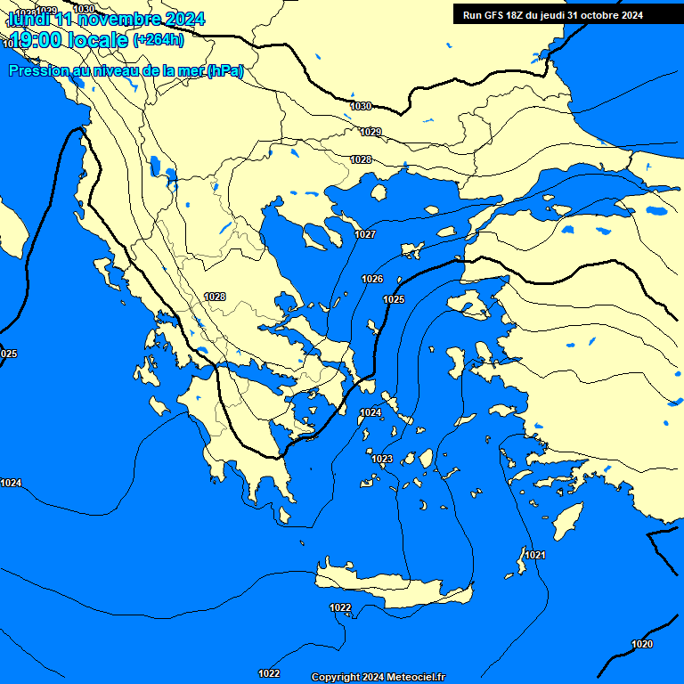 Modele GFS - Carte prvisions 