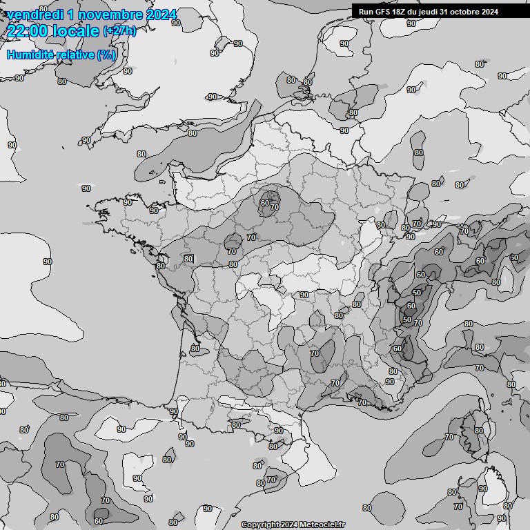 Modele GFS - Carte prvisions 