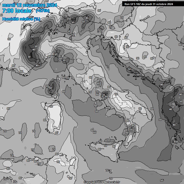 Modele GFS - Carte prvisions 