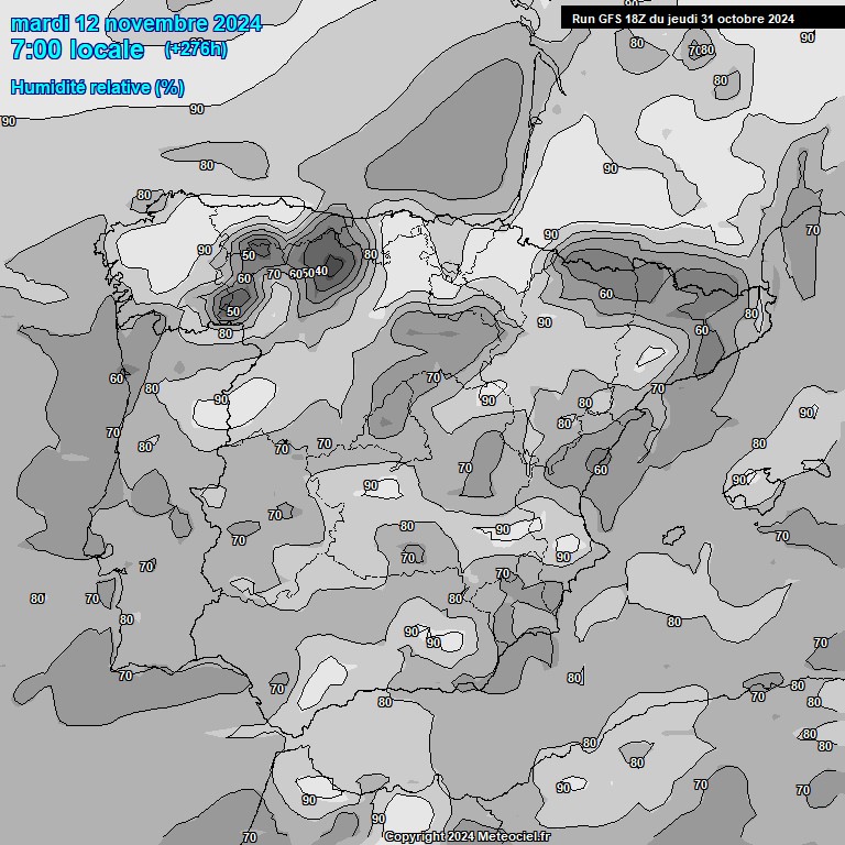 Modele GFS - Carte prvisions 