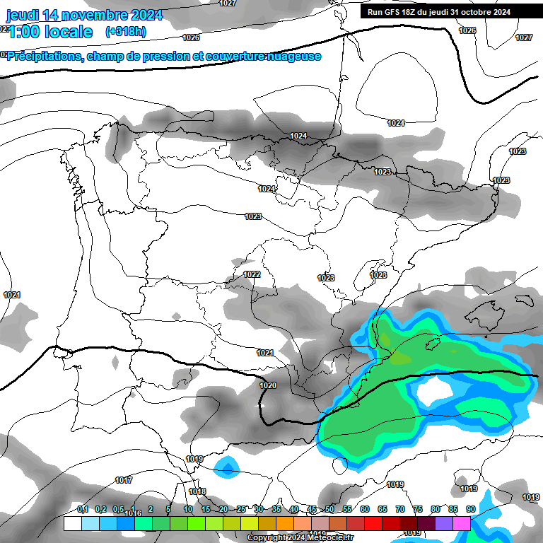 Modele GFS - Carte prvisions 