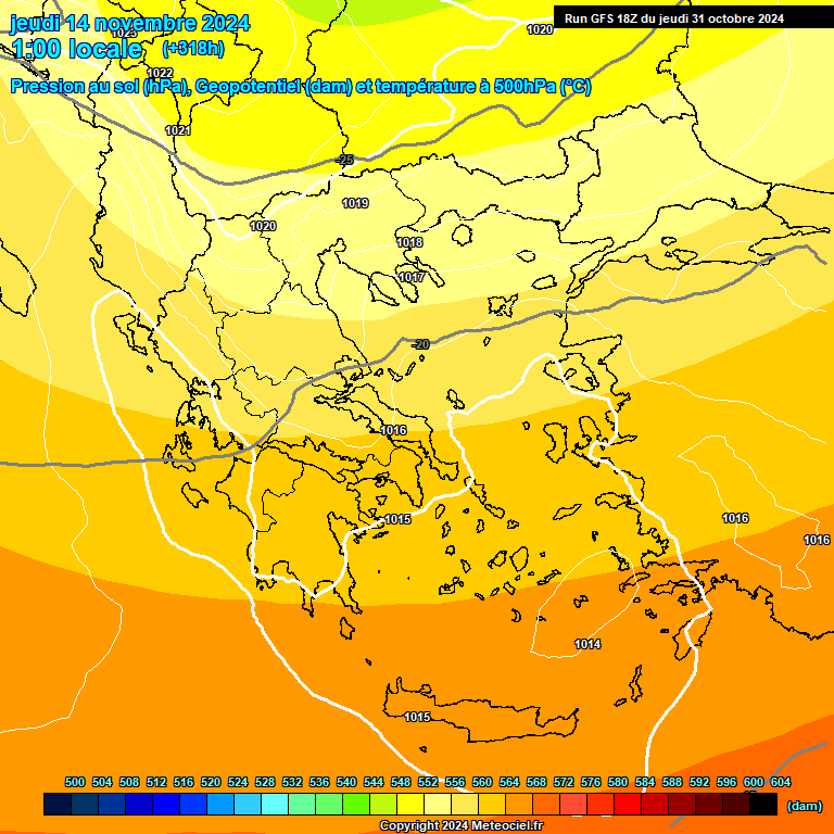 Modele GFS - Carte prvisions 