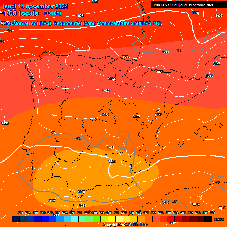 Modele GFS - Carte prvisions 