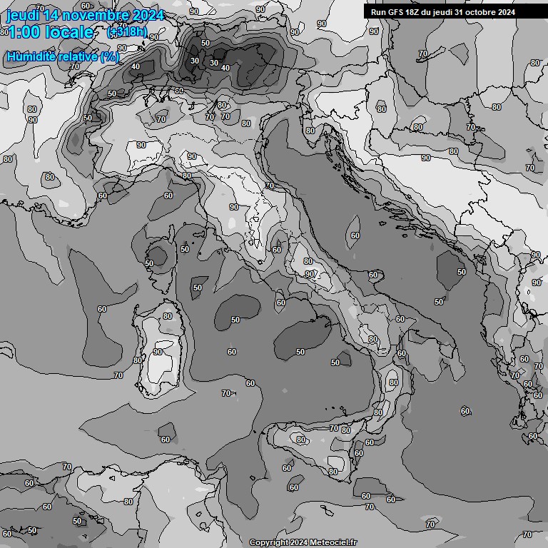 Modele GFS - Carte prvisions 