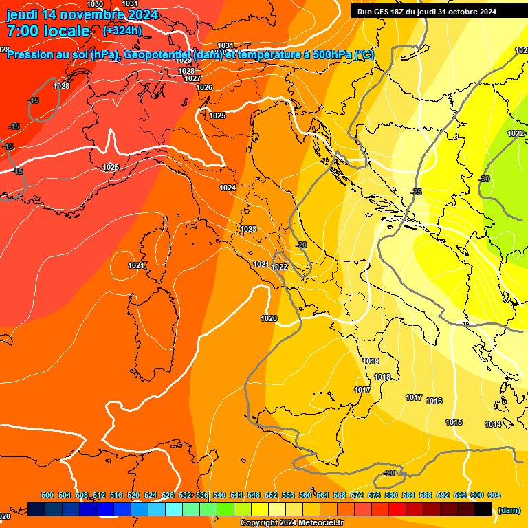 Modele GFS - Carte prvisions 