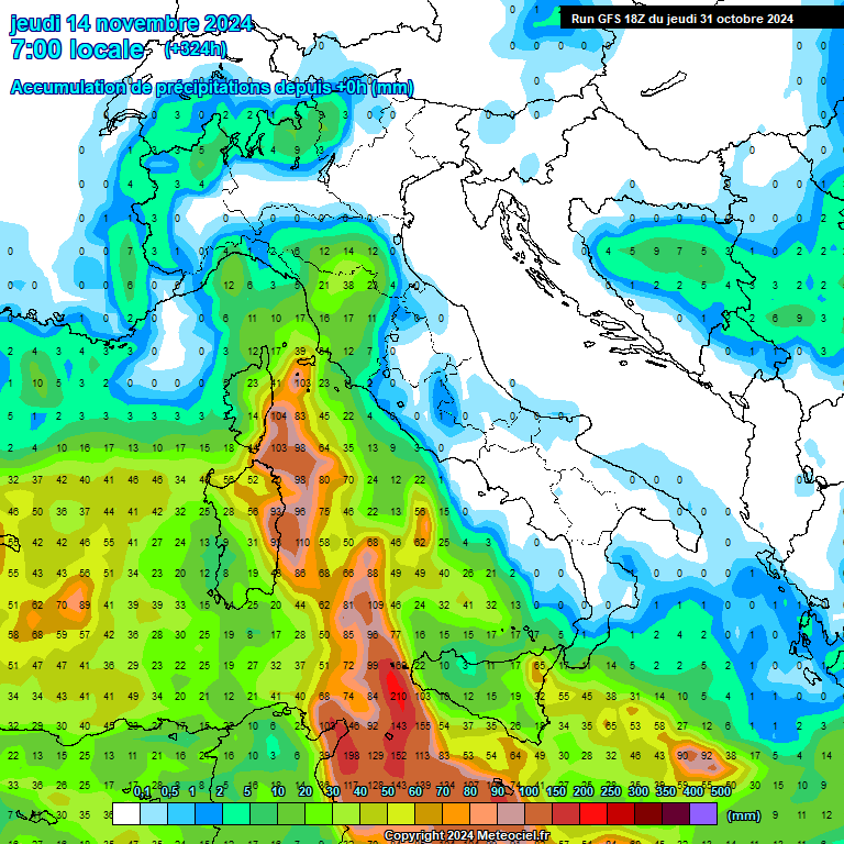 Modele GFS - Carte prvisions 