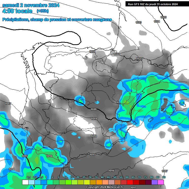 Modele GFS - Carte prvisions 