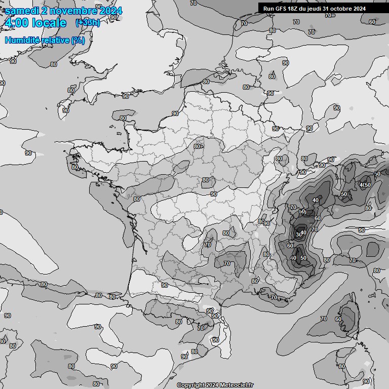 Modele GFS - Carte prvisions 