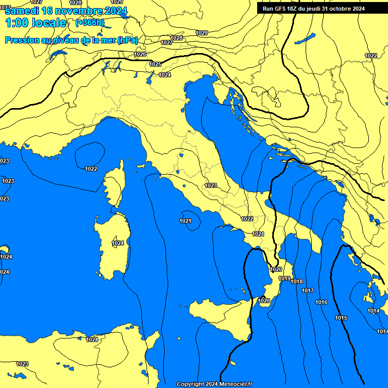 Modele GFS - Carte prvisions 