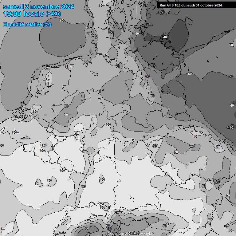 Modele GFS - Carte prvisions 