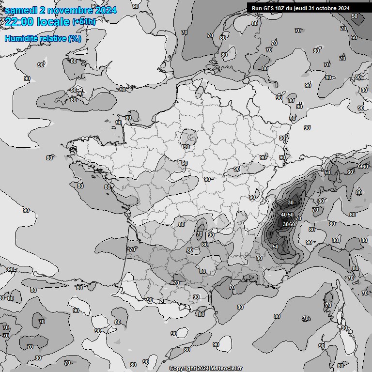 Modele GFS - Carte prvisions 