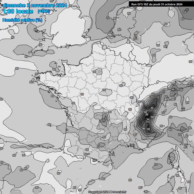 Modele GFS - Carte prvisions 