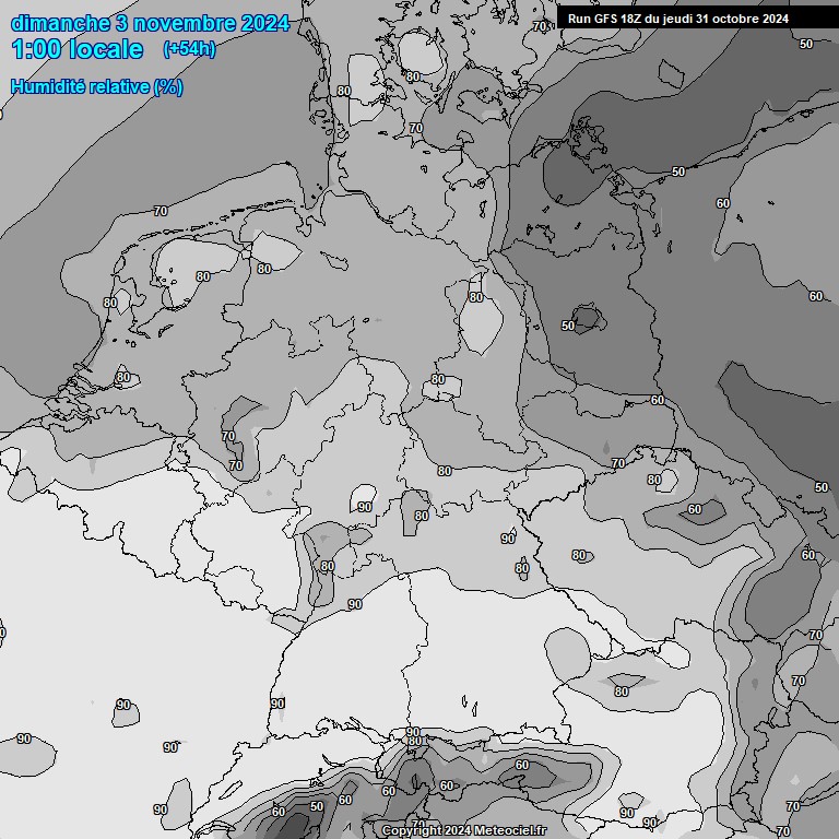 Modele GFS - Carte prvisions 