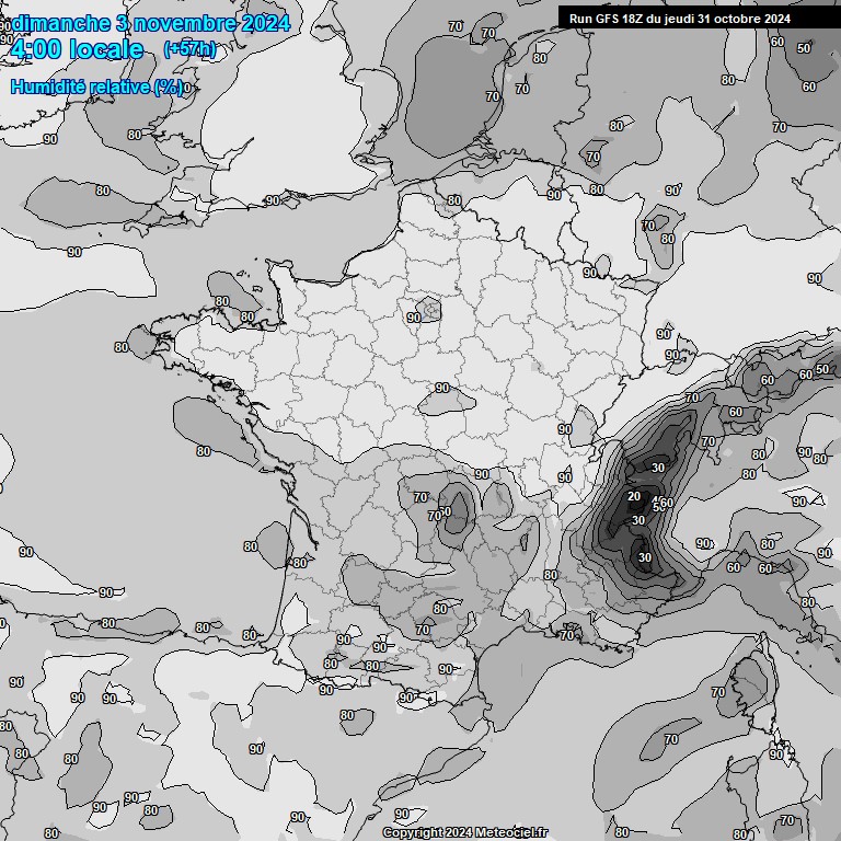 Modele GFS - Carte prvisions 