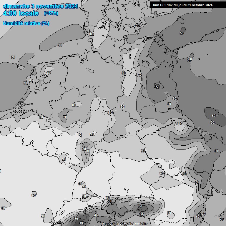 Modele GFS - Carte prvisions 