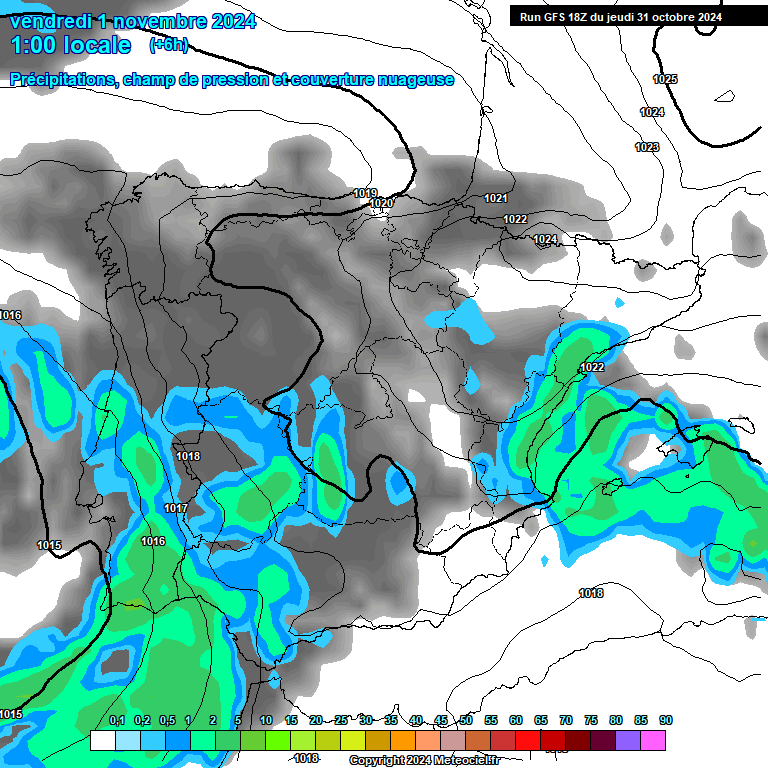 Modele GFS - Carte prvisions 