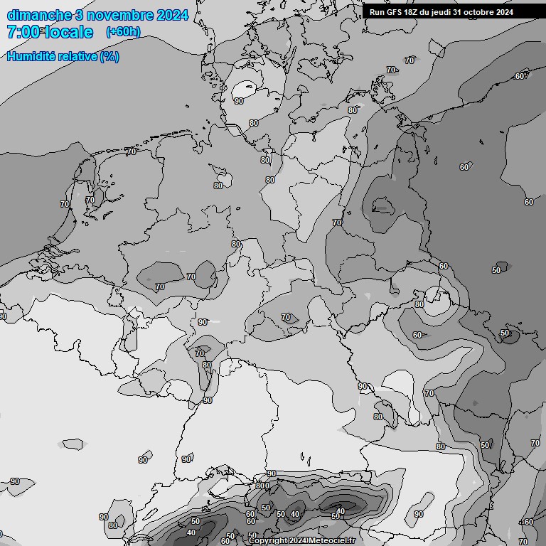 Modele GFS - Carte prvisions 