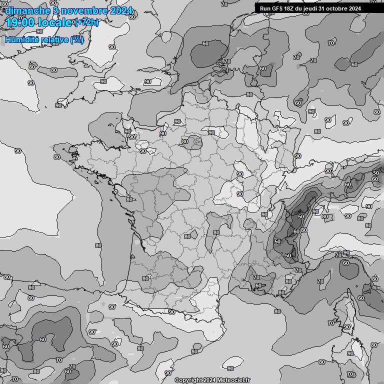 Modele GFS - Carte prvisions 