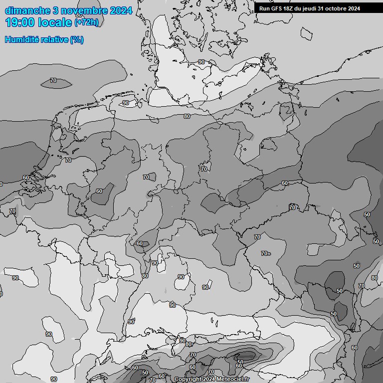 Modele GFS - Carte prvisions 