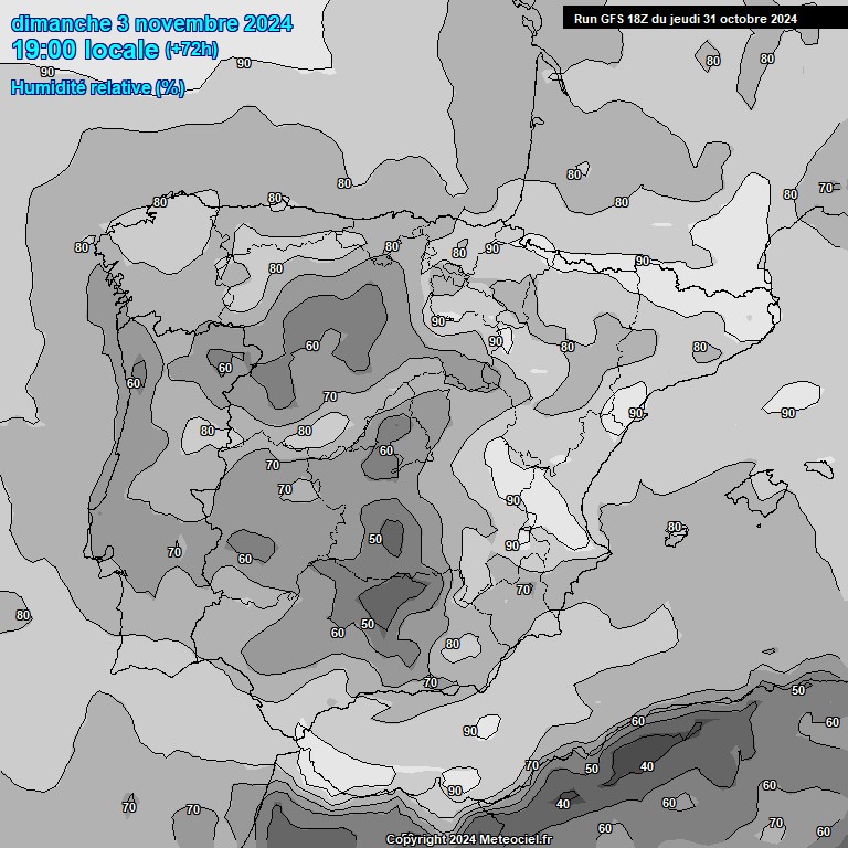 Modele GFS - Carte prvisions 