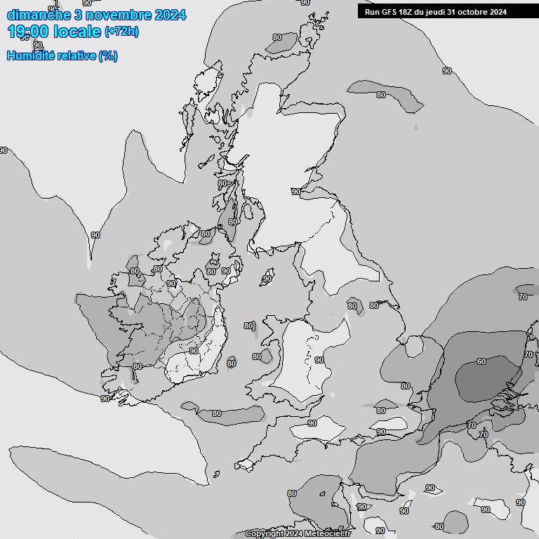 Modele GFS - Carte prvisions 