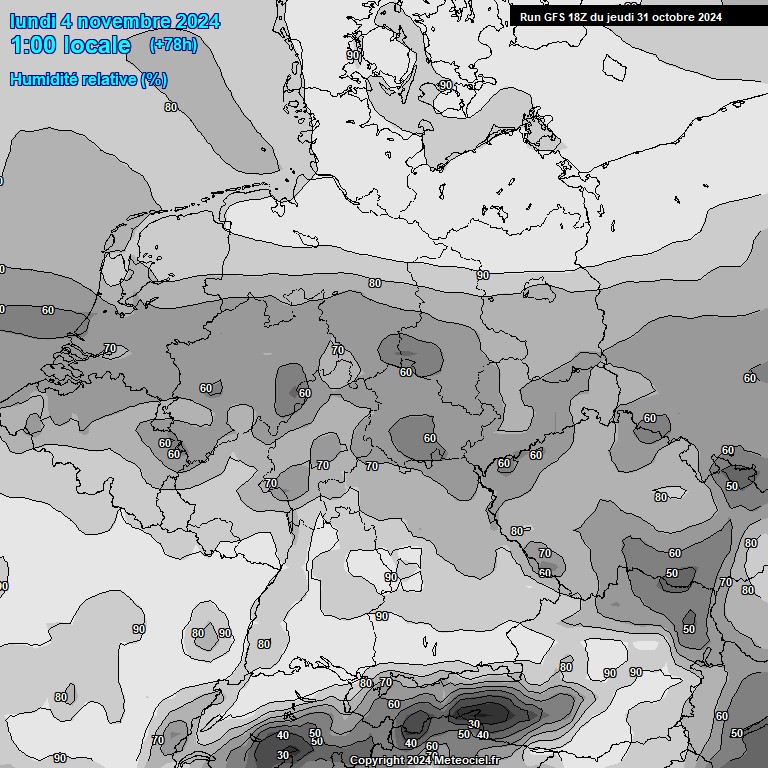 Modele GFS - Carte prvisions 