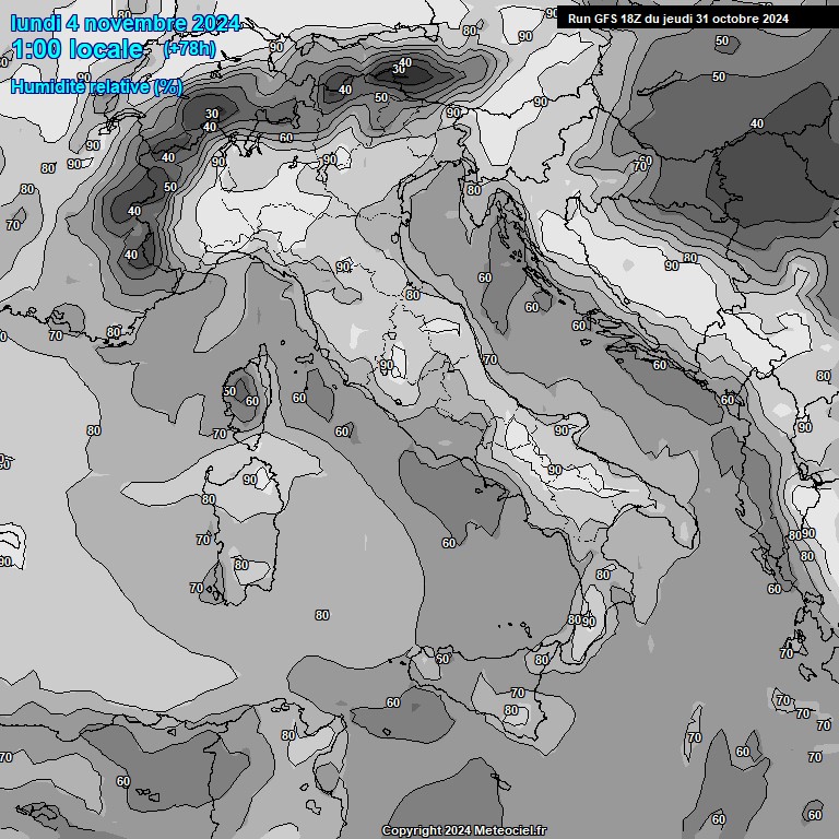 Modele GFS - Carte prvisions 