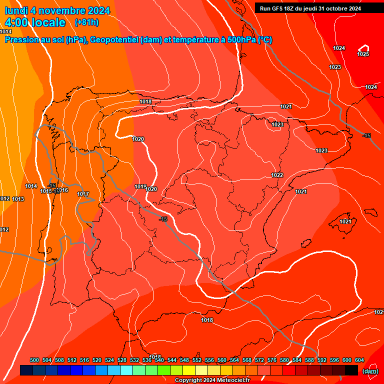 Modele GFS - Carte prvisions 