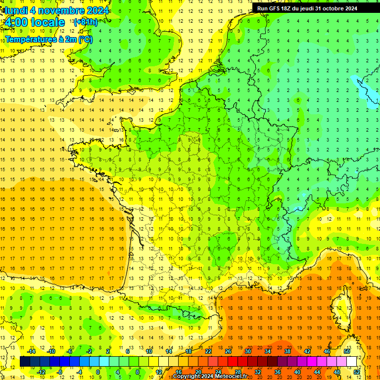 Modele GFS - Carte prvisions 