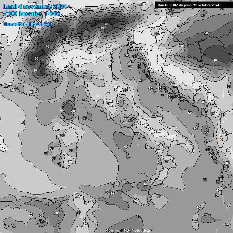 Modele GFS - Carte prvisions 