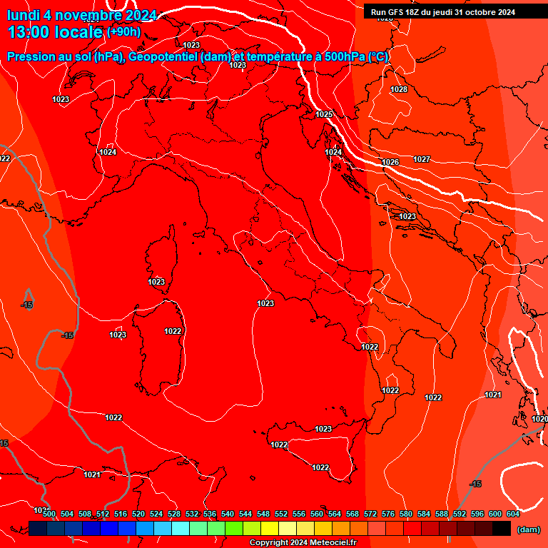 Modele GFS - Carte prvisions 