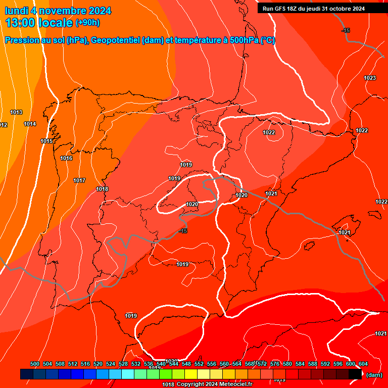 Modele GFS - Carte prvisions 