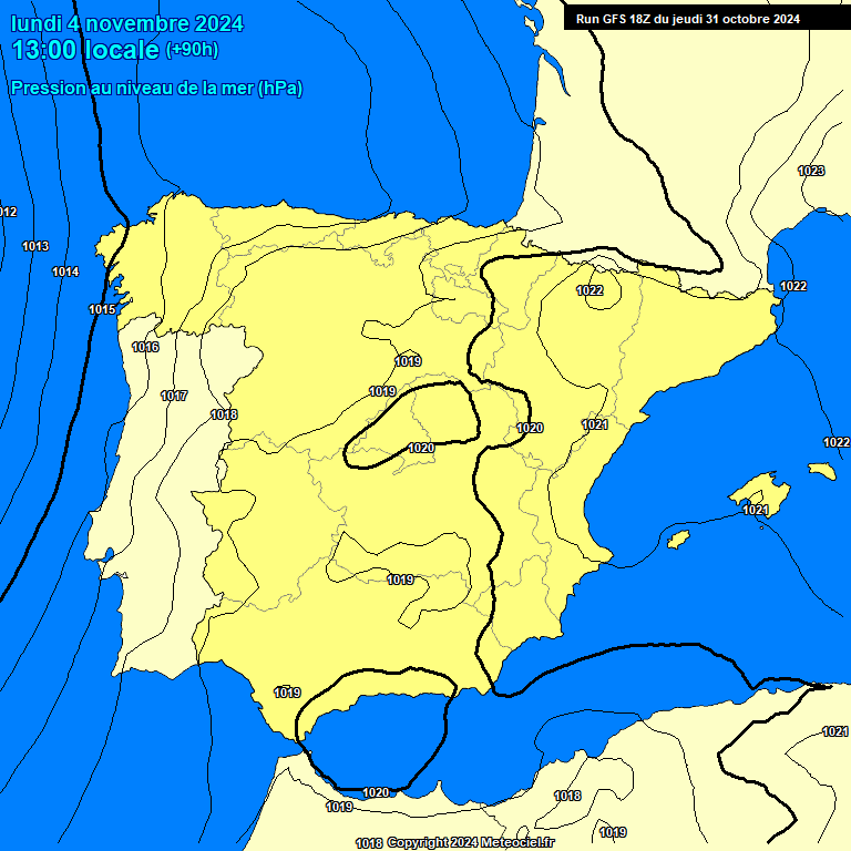 Modele GFS - Carte prvisions 