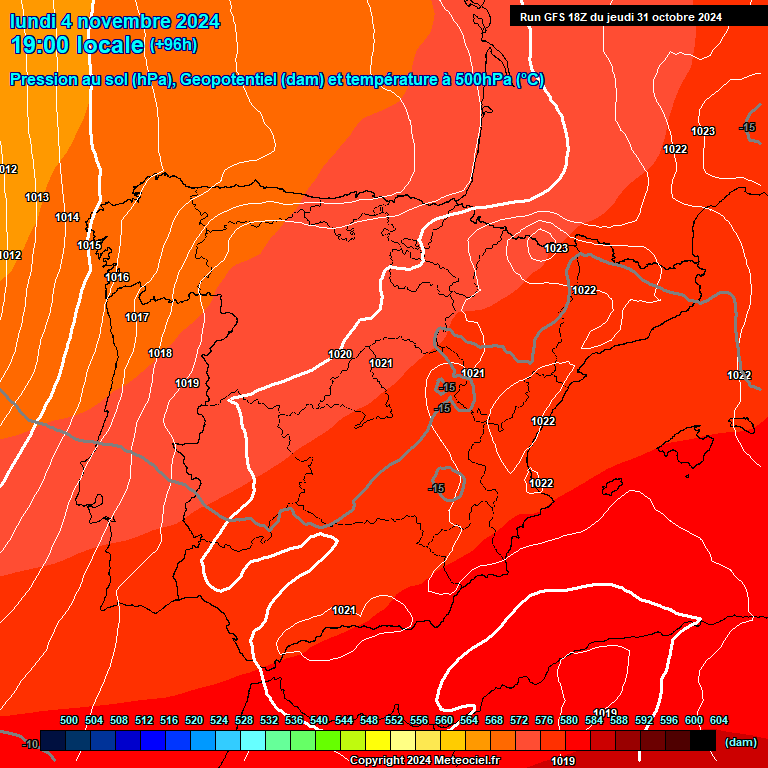 Modele GFS - Carte prvisions 