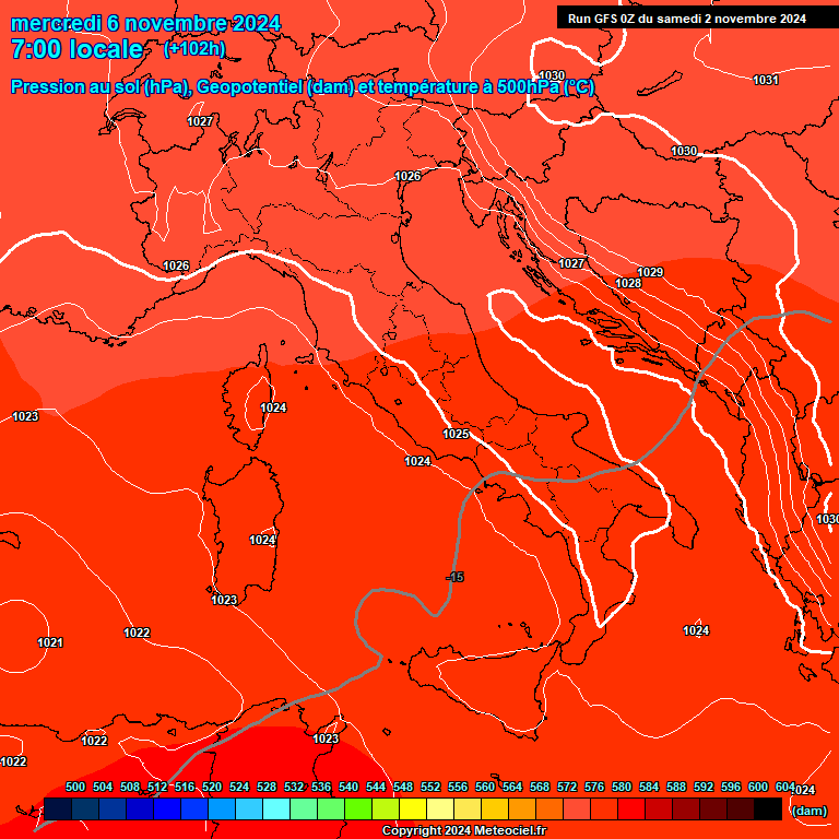 Modele GFS - Carte prvisions 