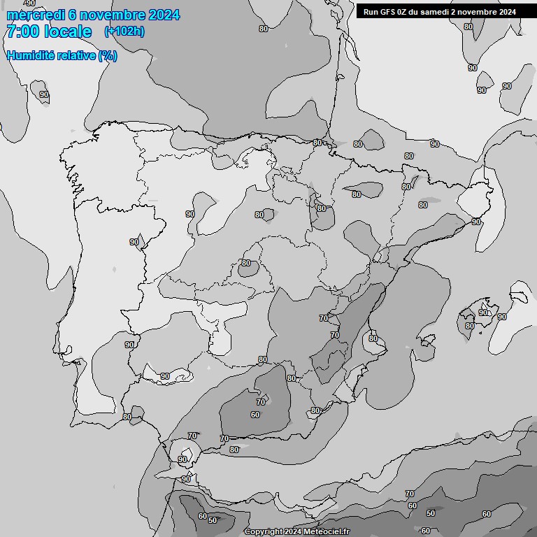 Modele GFS - Carte prvisions 