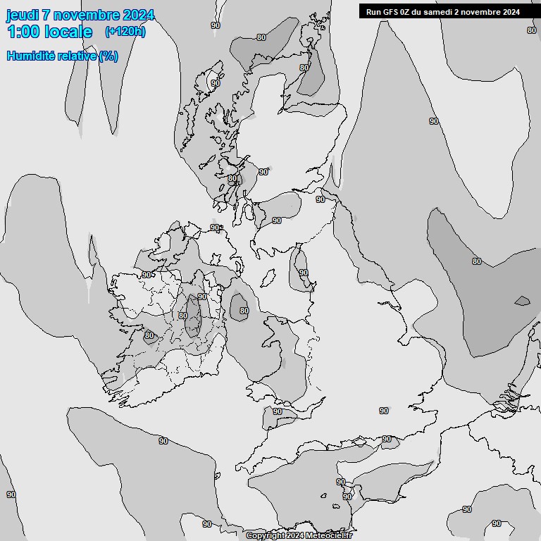 Modele GFS - Carte prvisions 