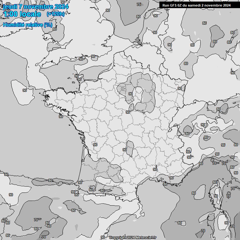 Modele GFS - Carte prvisions 