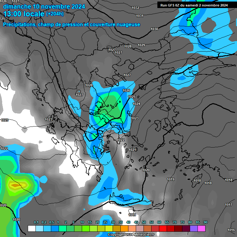 Modele GFS - Carte prvisions 