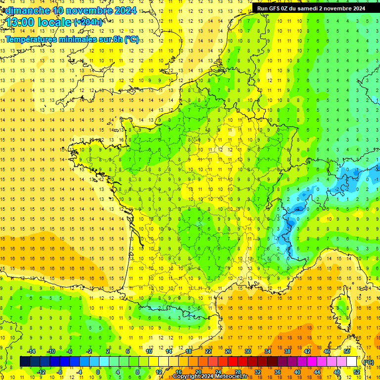 Modele GFS - Carte prvisions 