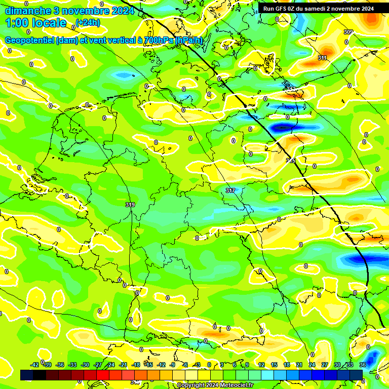 Modele GFS - Carte prvisions 