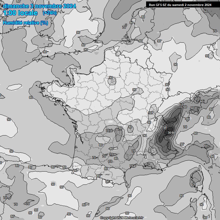 Modele GFS - Carte prvisions 