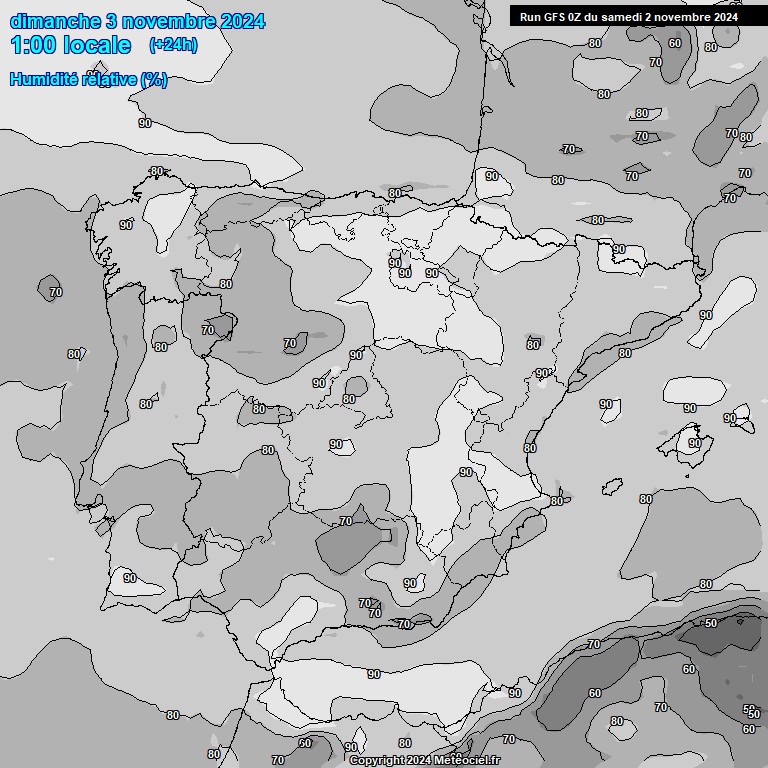 Modele GFS - Carte prvisions 