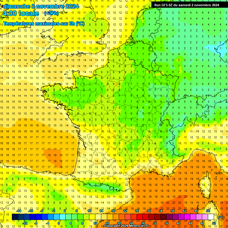 Modele GFS - Carte prvisions 