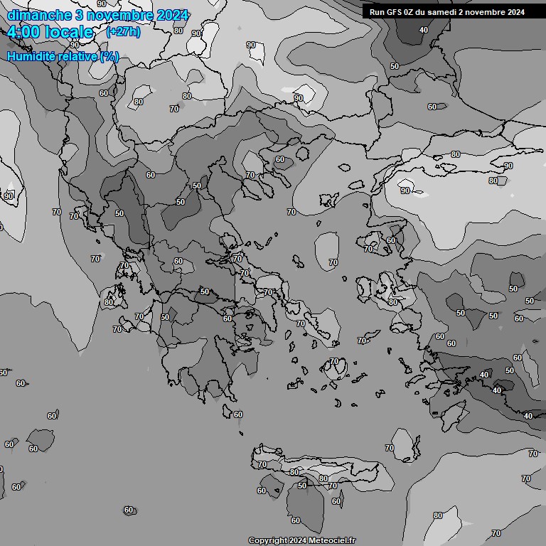 Modele GFS - Carte prvisions 